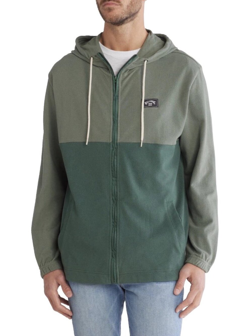 New! Billabong Zip Hoodie Jacket Abner Colorblock Green Pique - Men's S M